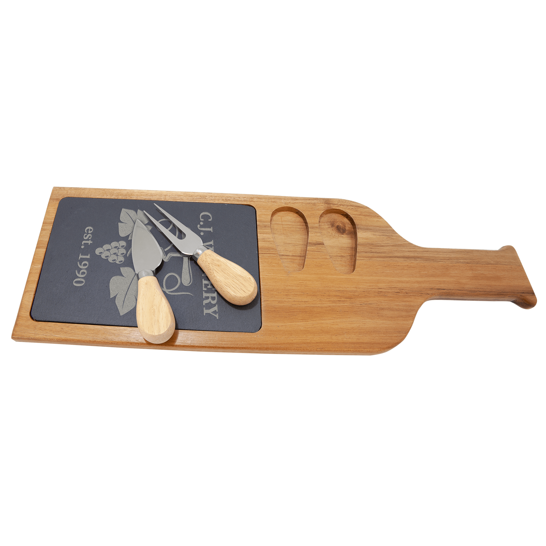Wood/Slate Charcuterie Boards and Sets - Cutting Board - Wine Bottle - Badge Express