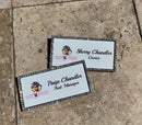 Metal Bling Badge w/ Rhinestones - Name Badges - RectangleWhite - Badge Express